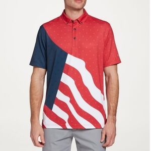 Walter Hagen USA Waving Flag Print Polo